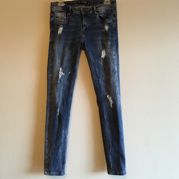 Zara Denim - Zara Skinny Jeans Distressed Stretch Shredded